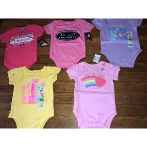 5 onesies ALL NWT